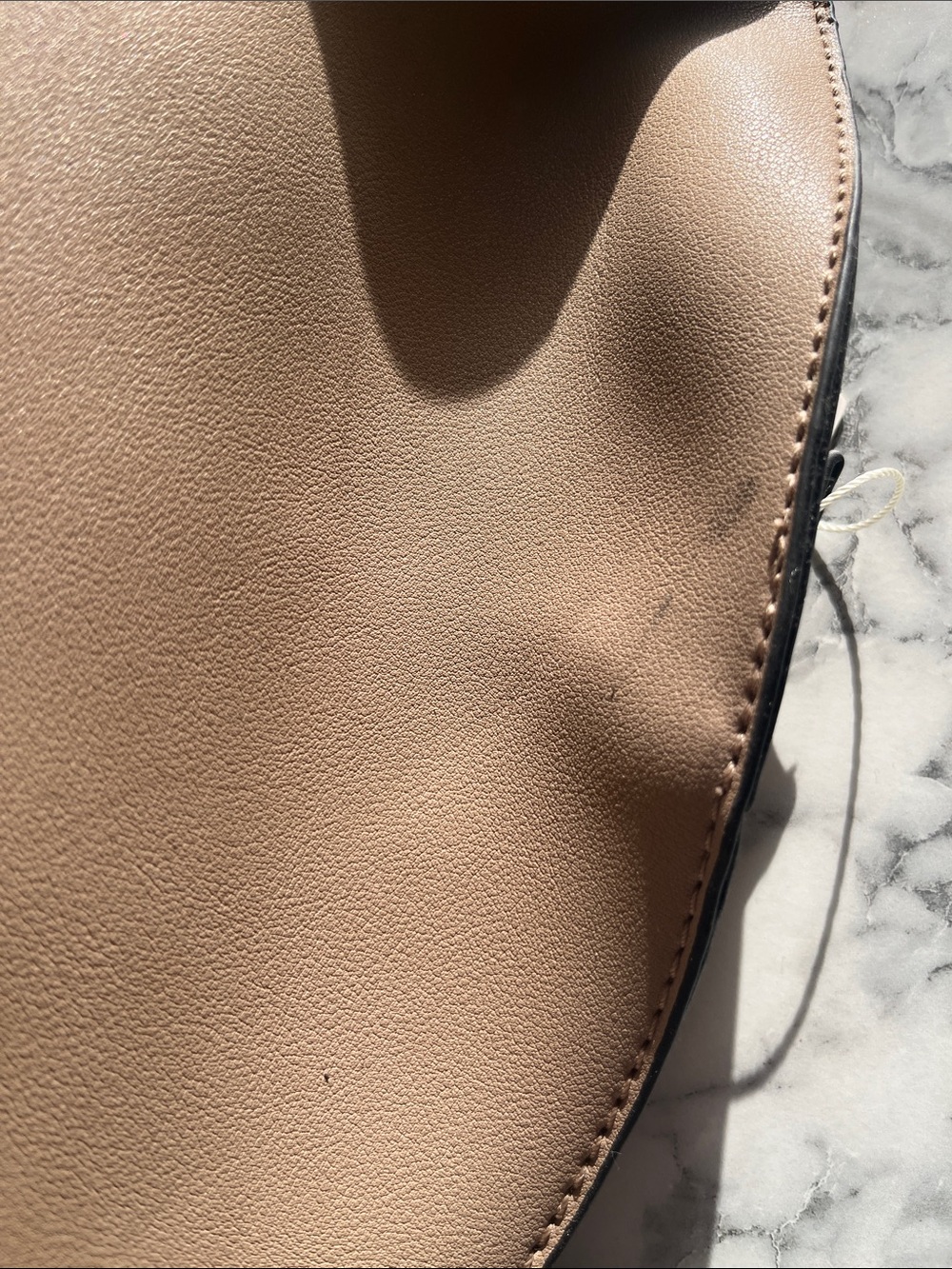 Fringed Circle Shoulder Bag in Beige - Vegan Leather - Picture 10 of 11